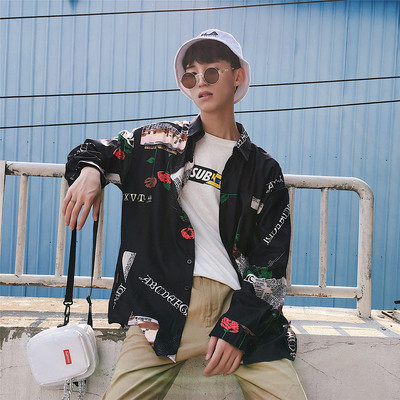 Ανδρικό πουκάμισο σε μαύρο και άσπρο χρώμα