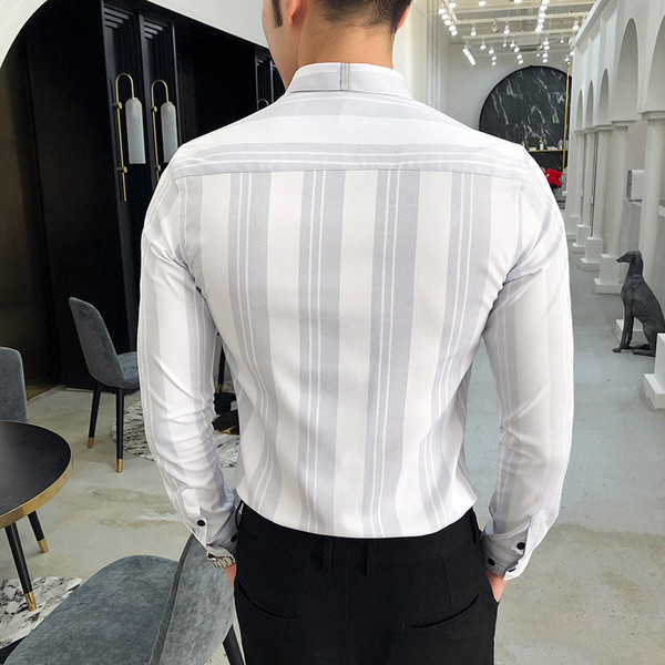 Férfi csíkos ingmodell-Slim három színben