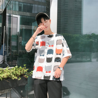 Férfi póló rövid ujjú széles modell két színben