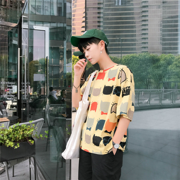 Férfi póló rövid ujjú széles modell két színben