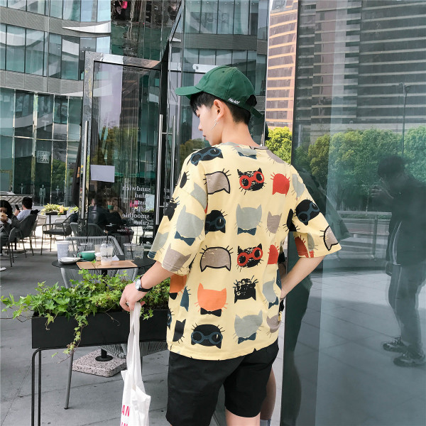 Férfi póló rövid ujjú széles modell két színben