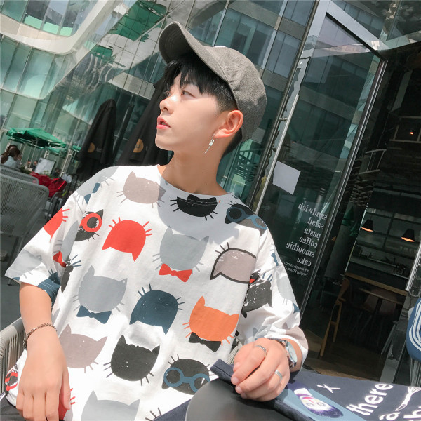 Férfi póló rövid ujjú széles modell két színben