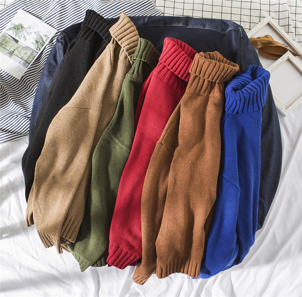 Férfi pulóver pólógallérral több színben