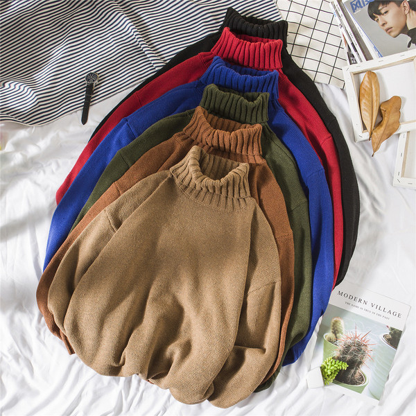 Férfi pulóver pólógallérral több színben