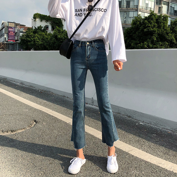 Modern női testhezálló farmernadrág