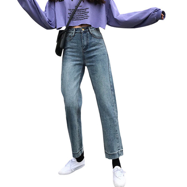 Jelenlegi női farmer - széles modell, magas derékkal