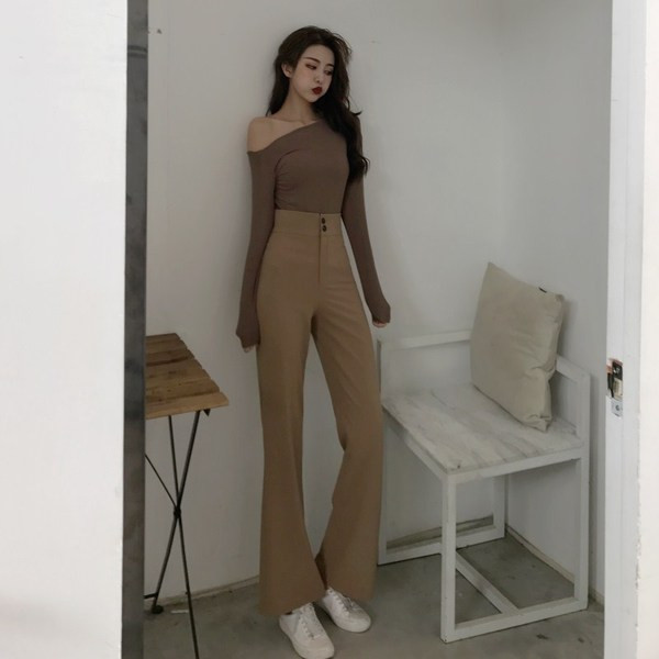 Női modern nadrág magas derékkal, két színben