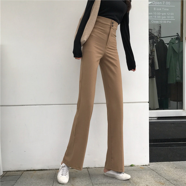 Női modern nadrág magas derékkal, két színben