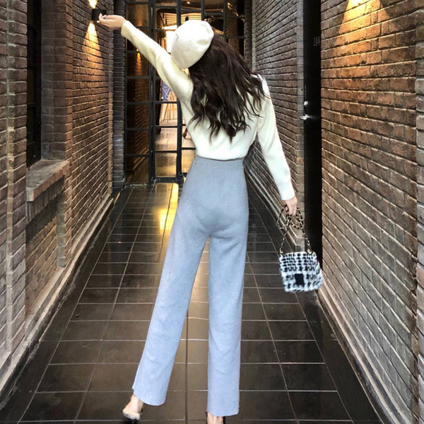 Női nadrág - széles modell oldalsó gombokkal, két színben