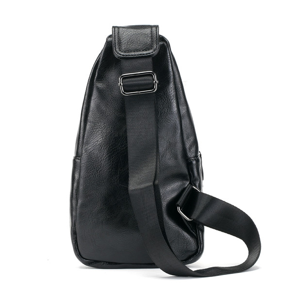 Öko bőrből készült férfi hétköznapi táska fekete színben