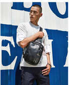 Praktikus férfi táska eko bőrből fekete és barna színben