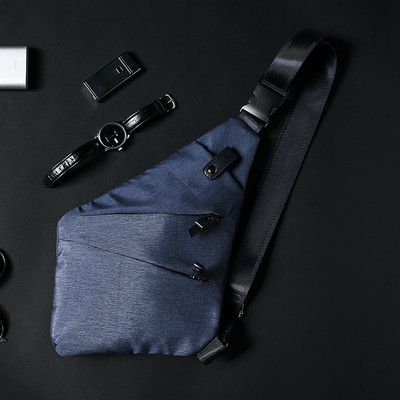 Κομψή ανδρική  τσάντα σε μπλε και γκρι χρώμα