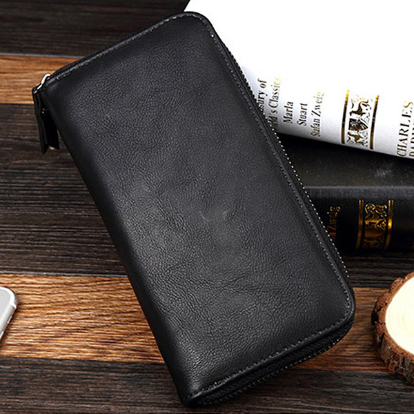 Öko bőrből készült férfi pénztárca fekete színben