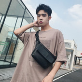 Geanta barbateasca moderna din piele ecologica de culoare neagra