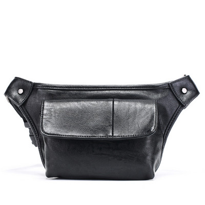 Geanta barbateasca moderna din piele ecologica de culoare neagra