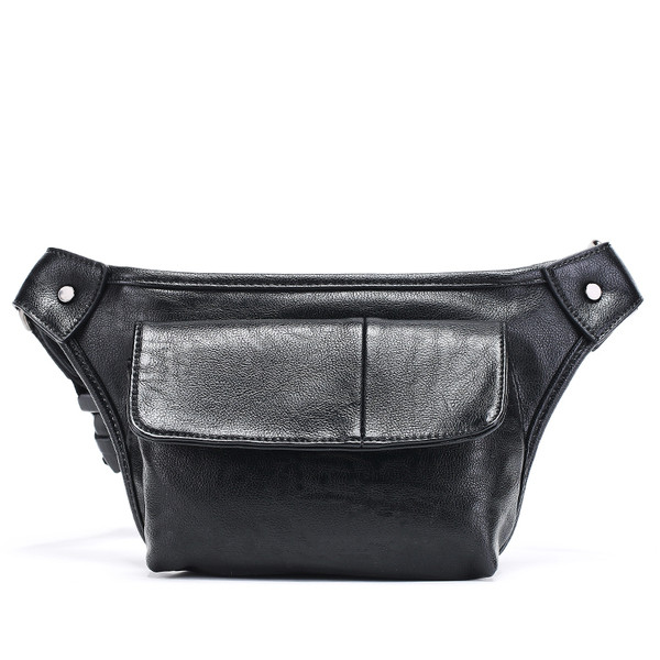 Geanta barbateasca moderna din piele ecologica de culoare neagra