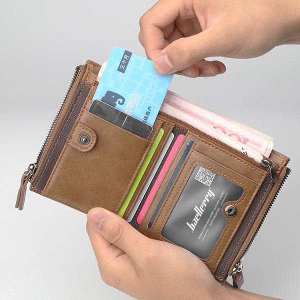 Három színben cipzáras kis férfi pénztárca