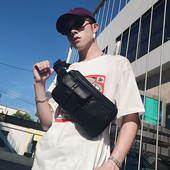 Άνετη ανδρική τσάντα δερματίνη σε μαύρο χρώμα