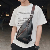 Μοντέρνα ανδρική τσάντα δερματίνη σε δύο χρώματα