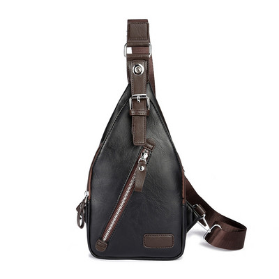 Μοντέρνα ανδρική τσάντα δερματίνη σε δύο χρώματα