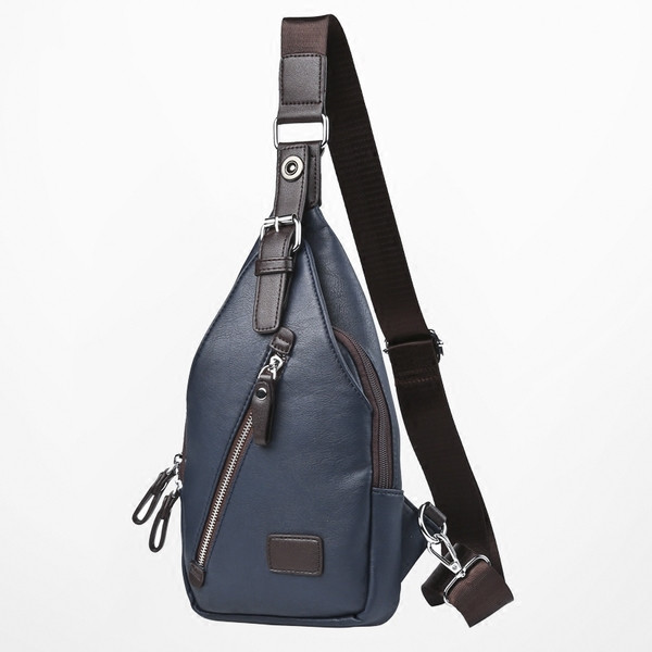 Μοντέρνα ανδρική τσάντα δερματίνη σε δύο χρώματα