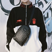 Ανδρική τσάντα από οικολογικό δέρμα σε μαύρο χρώμα