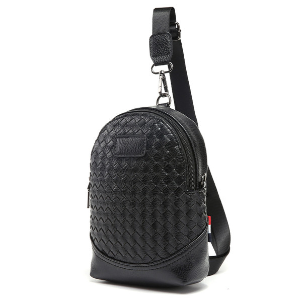 Ανδρική τσάντα από οικολογικό δέρμα σε μαύρο χρώμα