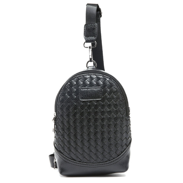 Ανδρική τσάντα από οικολογικό δέρμα σε μαύρο χρώμα