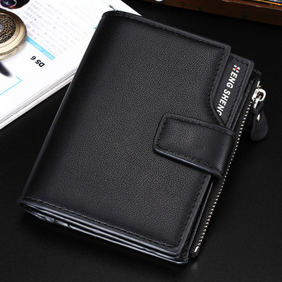 Men`s wallet made of eco leather with a zipper in several colors