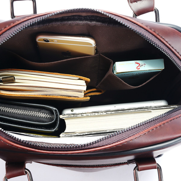 Retro férfi táska eco bőrből, barna színben