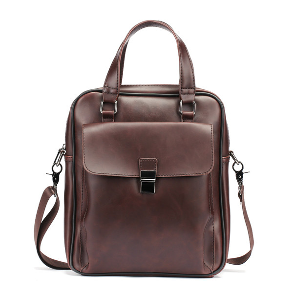 Retro férfi táska eco bőrből, barna színben