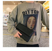 Öko bőrből készült kis férfi táska fekete színben