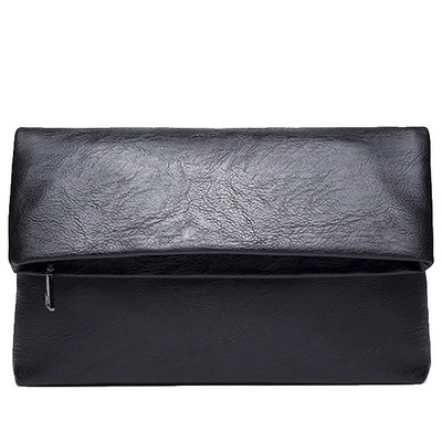 Öko bőrből készült kis férfi táska fekete színben