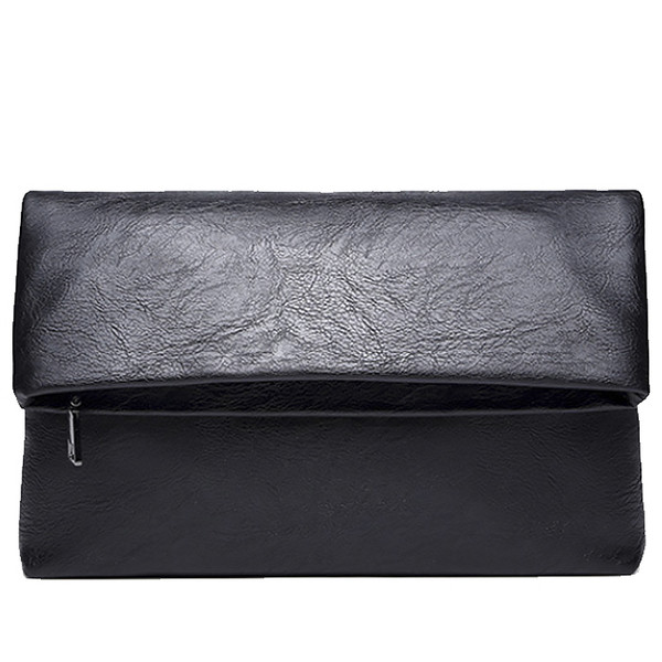 Öko bőrből készült kis férfi táska fekete színben