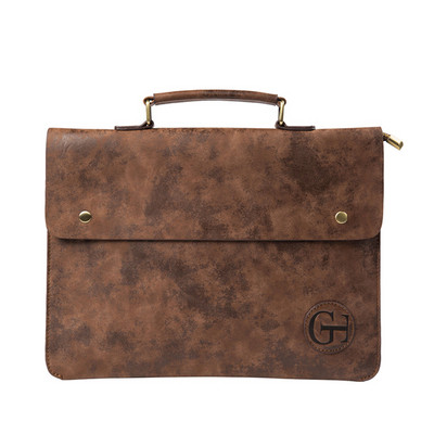 Κομψή ανδρική τσάντα δερματίνη σε καφέ χρώμα