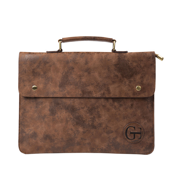 Κομψή ανδρική τσάντα δερματίνη σε καφέ χρώμα
