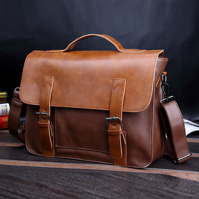 Ανδρική ρετρό τσάντα σε τρία χρώματα από οικολογικό δέρμα