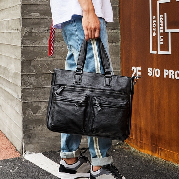 Alkalmi férfi táska fekete zsebekkel