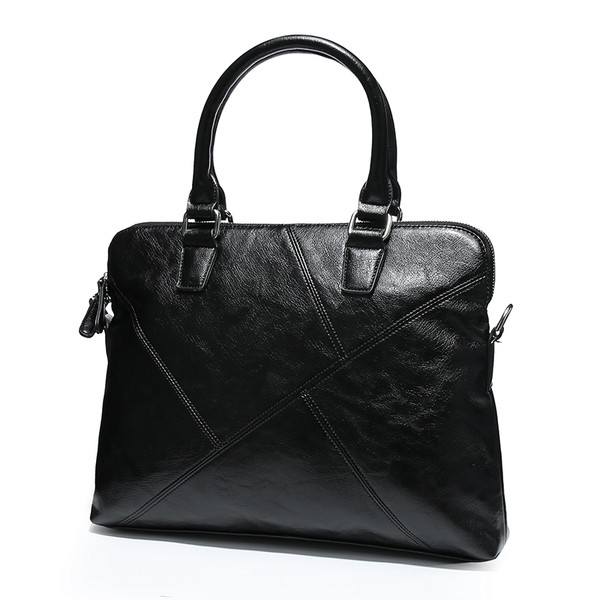 Κομψή μαύρη ανδρική δερματιίη τσάντα