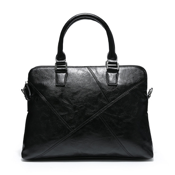 Κομψή μαύρη ανδρική δερματιίη τσάντα