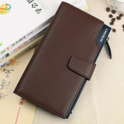 Μοντέρνο ανδρικό πορτοφόλι σε μαύρο και καφέ με φερμουάρ