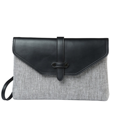 Κομψή επαγγελματική ανδρική τσάντα  σε μαύρο και γκρι χρώμα