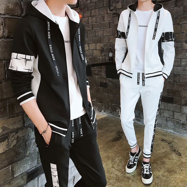 Ανδρική αθλητική φόρμα σε λευκό και μαύρο - δύο μοντέλα