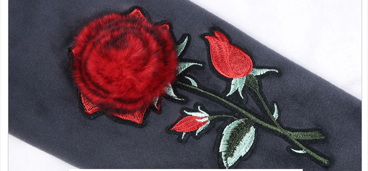 Καθημερινό γυναικείο σετ βελούδο με κεντήματα σε έξι χρώματα