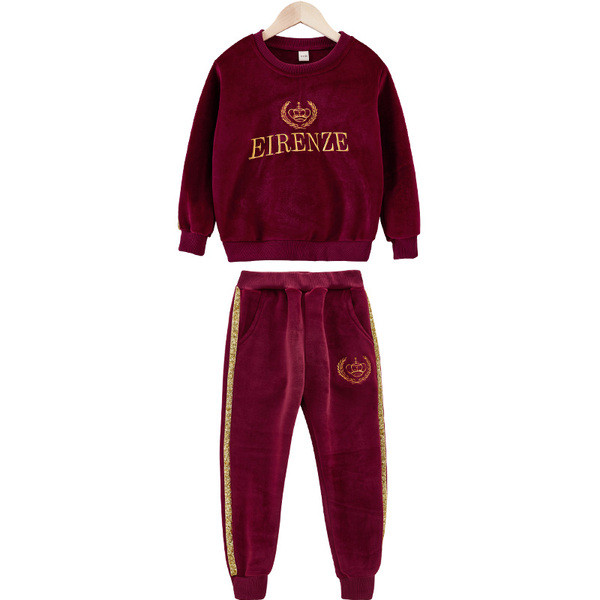 Μοντέρο παιδικό σετ  για κορίτσια με κεντήματα από βελούδο σε διάφορα χρώματα