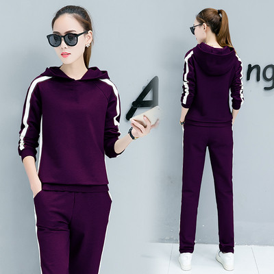 Μοντέρνο γυναικείο σετ με  κουκούλα  σε διάφορα χρώματα