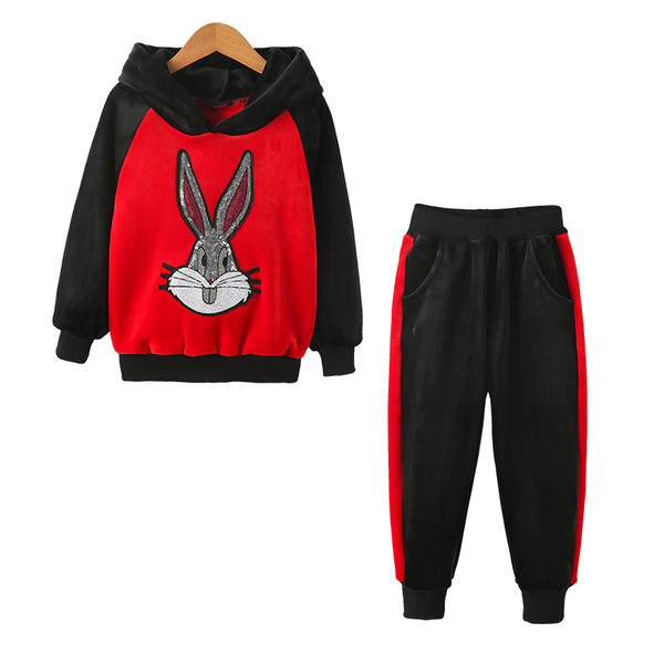 Καθημερινό παιδικό σετ με χρωματιστά κεντήματα σε δύο χρώματα