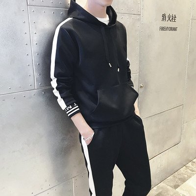 Αθλητικό-casual ανδρικό σύνολο  φούτερ με κουκούλα και παντελόνι σε διάφορα χρώματα