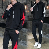 Férfi kétrészes sportkészlet fekete színben