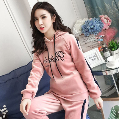 Női bársony sport szett két színben